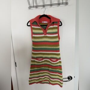 Striped Sleeveless Knit Dress- Zara size M